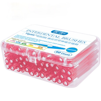 60 sztuk/pudło wykałaczka szczoteczka międzyzębowa 0.6-1.5mm czyszczenie między zębami pielęgnacja jamy ustnej szczoteczka ortodontyczna I kształt nić dentystyczna 2